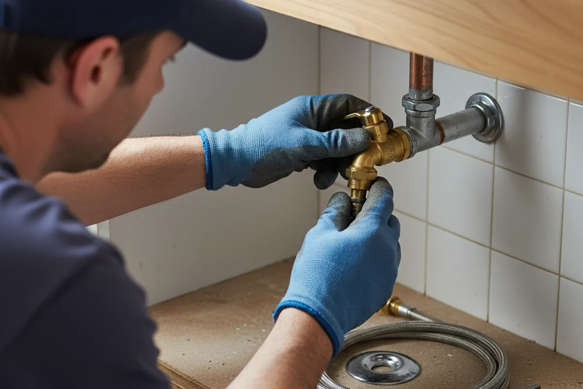 Shutoff valve and fitting work during Burst Pipe Repair in Canton